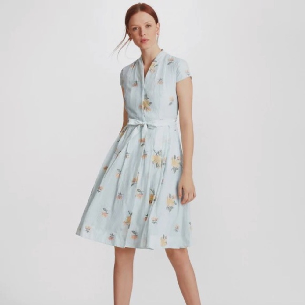 Floral-Embroidered Brooks Brothers Dress